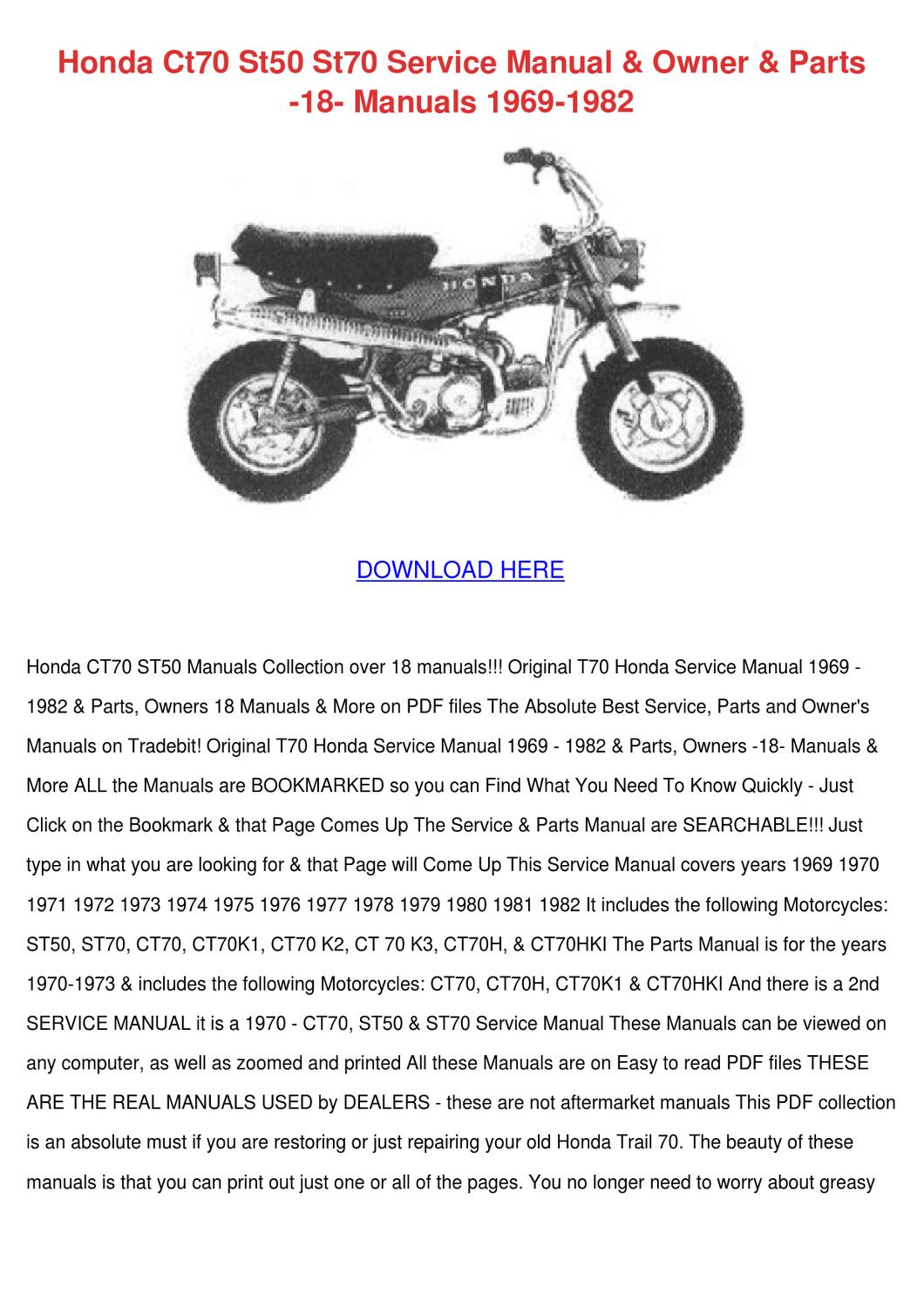 Honda ct70 service manual download pdf