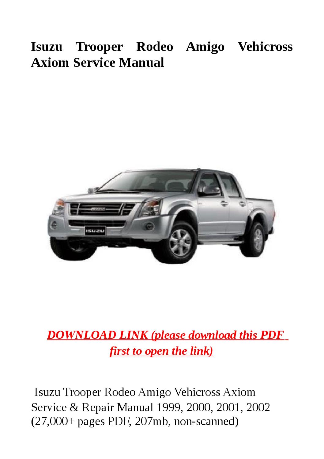 Isuzu Rodeo Owners Manual Download